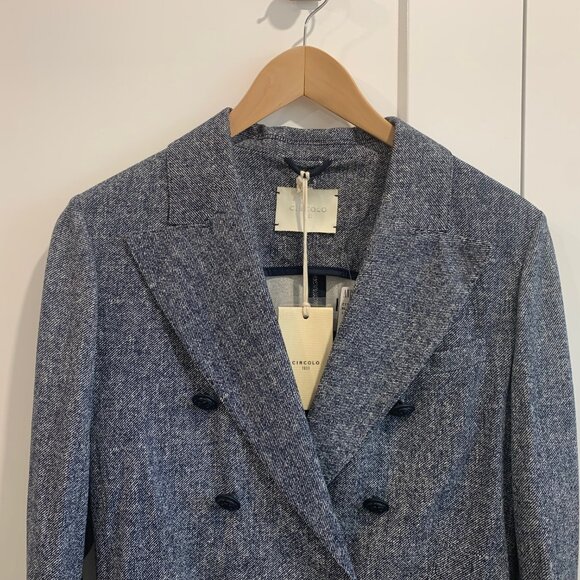 Cutaway Double Breasted Piquet Blazer - Picture 14 of 16